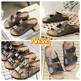 GAI cork slippers external wear large-sized foreign trade sandals and slippers one word double button beach Haken lightweight high Quality cool 2024 36-46