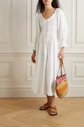 Casual Dresses 2024 Spring And Summer Embroidered Dress Cotton Mid-length Women