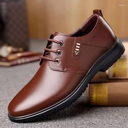 Casual Shoes Men Dress 2024 Fashion Business Office Formal High Quality Leather Wedding & Party Comfy Lace-up