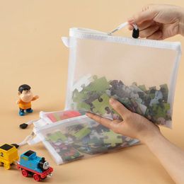 Storage Bags 3/6/9 PCS Transparent Mesh Zipper Bag Children's Puzzle Piece Zip File Folder School Office Supplies PencilCase