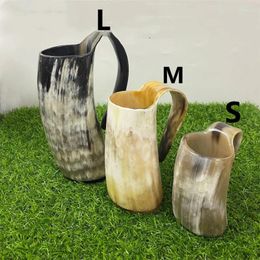 Mugs Creative Ox Horn Cow Beer Cup Water Wine Bowl Crafts Decoration Drop