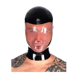 Bras Sets MONNIK Latex Sexy Rubber Hood Masks For Unisex Unique Party