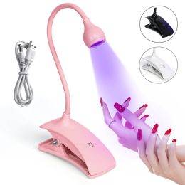 Dryers Mini UV Nail Lamp Led Lights Dryer Ultraviolet Touched Screen Flexible ClipOn Desk USB Gel Curing Manicure Pedicure Tools