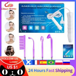 Devices 4in1 Electrode Glass Tube High Frequency Facial Skin Care Machine Spot Acne Wand Facial Spa High Frequency Facial Electrotherapy