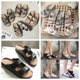 Hot selling cork slippers for external wear cross-border large-sized foreign trade sandals and slippers one word double button beach shoes Haken shoes GAI 2024