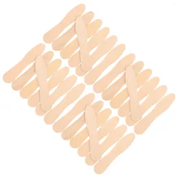 Disposable Flatware 100pcs Wooden Sticks Popsicle Tasting Spoons Dessert Sampling Appetisers For Home Party