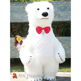 Mascot Costumes 2m/2.6m/3m Big Iatable Polar Bear Adult Costume Full Body Blow Up Walking Mascot Outfit for Entertainment Fancy Dress