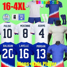 USAS Soccer Jerseys Club Full Sets 2025 Copa America USWNT USMNT 24/25 lalas Football Shirts Men Player Version 2024 PULISIC SMITH MORGAN BALOGUN Plus Size 4XL