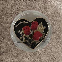 Decorative Figurines Heart-shaped Rose Commemorative Coin Valentine's Day Gift Medal Confession 52 Languages Souvenir