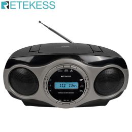 Speakers Retekess TR631 Portable CD Boombox Stereo Radio FM Bluetooth 3W Speaker LCD Display Support Alarm Clock MP3 AAC USB AUX Elder