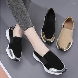 Casual Shoes Women Leather Comfort Flat Autumn Breathable Mesh Platform Sneakers Slip On Soft Ladies Loafers Size 41