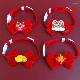 Dog Apparel 1-4PCS Pet Collar Cute Christmas Holiday Year Decoration Adjustable Neck Strap Atmosphere Bow Tie Cat Accessories