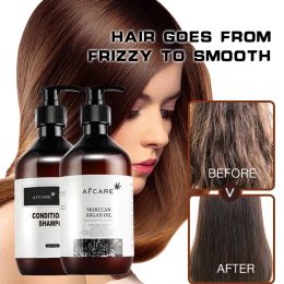 Treatments Argan Oil Shampoo And Conditioner 500 ml Anti dandruff Treatment For Maltreated Hair Keratin Hair Treatment Anti fourche Hair