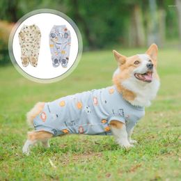 Dog Apparel Pet Clothes Cartoon Pattern Jumpsuit Breathable Comfortable Soft Cotton Pullover Supplies