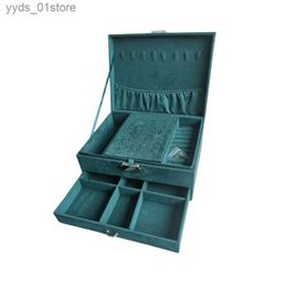 Jewellery Boxes Chinese Style Multi Layer With Lock Jewellery Box Earrings Clip Necklace Jewel Storage Box Retro Large Cacity L240323