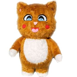 Mascot Costumes 2m/2.6m Lovely Iatable Suit Giant Adult Cat Blow Up Furry Mascot Costume for Entertainment Walking Animal Character Party