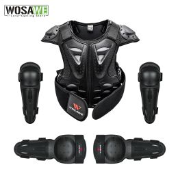 Safety WOSAWE Children's Elbow Knee Pads Motorcycle Armour Jacket Back Protection Gear MTB Joelheira Kneepads Knee Brace Protector