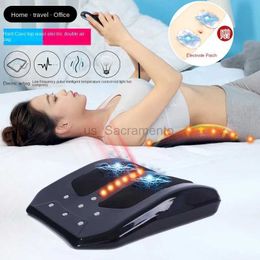 Massaging Neck Pillowws Rechargeable Massager Waist Neck Back Traction Stretch Wormwood Heating Waist Protection Massager To Treat Back Pain 240323