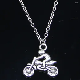 Chains 20pcs Fashion Necklace 21x21mm Motorcycle Motorcross Pendants Short Long Women Men Colar Gift Jewelry Choker