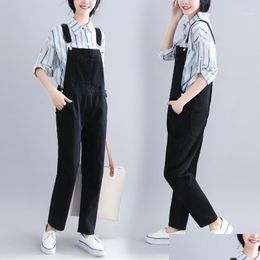 Womens Jumpsuits Rompers Women Jumpsuit Large Size Loose Vintage Pants Denim Overalls Salopette Femme En Jean Bc81 Drop Delivery Appar Otk2K