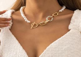 Necklace Designer Toggle Clasp Choker Necklace For Women Fashion Summer White Imitation Pearl Necklaces 2021 Trend Elegant Weddi253912128
