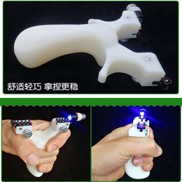 Bow Resin Shot Archery Catapult Aiming With Lamp Rubber Sling Flat Shooting Hunting Outdoor White Elastic Target Points Slingshot Band Ulon