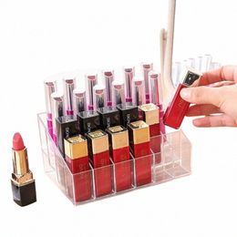 24 Grids Lipstick Display Stand Makeup Lip Gloss Holder Transparent Cosmetic Storage Display Rack Make Up Tools b6xH#