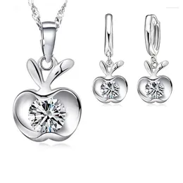 Necklace Earrings Set Arrival Trendy 925 Sterling Silver With Cubic Zircon Pendant Necklaces Women Accessory