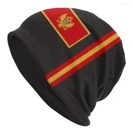 Berets Flag Of Montenegro Beanie Cap Unisex Winter Warm Bonnet Homme Knitted Hats Fashion Outdoor Skullies Beanies Caps For Men Women