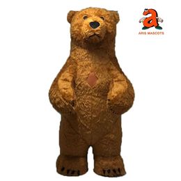 Mascot Costumes Human Wear Brown Bear Iated Costume Full Adult Mascot Suit Marketing Animal Dress Up for Entertaiments