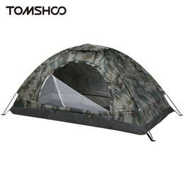 Tomshoo 1/2 Person Ultralight Camping Tent Single Layer Portable Hiking Tent Anti-UV Coating UPF 30 for Outdoor Beach Fishing 240312