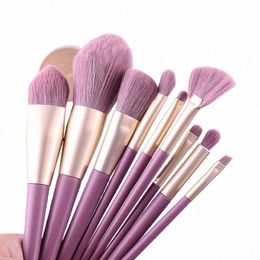 9pcs Purple Makeup Brushes Set Super Soft Eyeshadow Eyebrow Brush Cosmetics Foundati Blush Ctour Makeup Brushes Beauty Tools 0320#