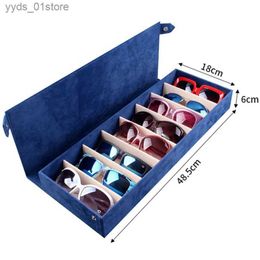 Jewellery Boxes High quality glasses case 8-slot grid glasses sunglasses display rack glasses Organiser rectangular sunglasses storage box L240323