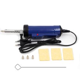 Tips Electric Vacuum Solder Sucker Desoldering Suction Pump with 3 Suction Nozzle Iron Gun Tin Soldering Repair Tool for Electrician