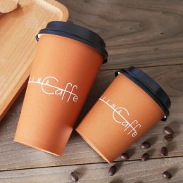 Tools 50pcs High Quality Thicken Disposable Coffee Cup 8oz 12oz 16oz Creative Wedding Birthday Party Espresso Cafe Drink Paper Cups