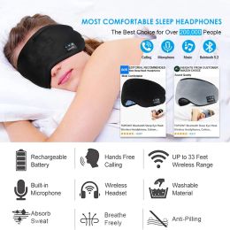 Headphone/Headset Bluetooth Sleep Eye Mask Wireless Headphones Cotton Sleeping Eye Mask Travel Music Headsets Sleep Headphones for Side Sleepers