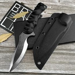 9.45 Inch Wilderness Survival Fixed Blade Knife 8Cr13mov Blade Black G10 Handle Outdoor Self Defence Hunting Camping Tactical Knives with Kydex Sheath