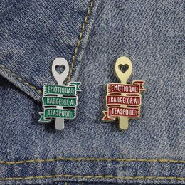 Emotiongal Range Of A Teaspoon Brooch Enamel Pins Custom Funny Quote Cartoon Badge Decorative Backpack Lapel Jewellery Accessories