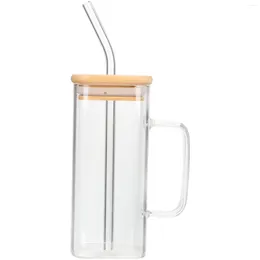 Wine Glasses Water Square Cup With Lid Bottle Bamboo Cover Drinking Holder Coffee Cups And Straw Cocktail Can Shaped