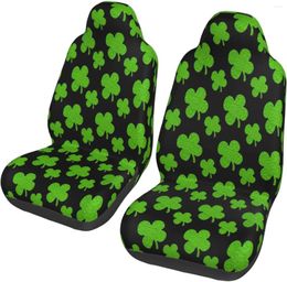 Car Seat Covers St-Patricks Shamrock-Clover Universal Auto Front Seats Protector Fits For SUV Sedan Truck