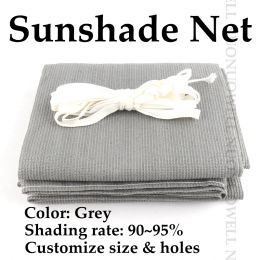 Nets Grey Sunshade Net 90% UV Block Sail Swimming Pool/Garden/Car Parking Patio Canopy Shading Net Plants Cover Balcony Screen