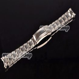 20mm Whole New Silver Middle Polish Solid Screw Links 316L Stainless Steel Curve End Watch Band Strap Bracelet Belt260T