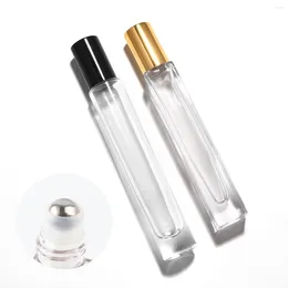 Storage Bottles 100pcs 10ml Glass Essential Oil Roller With Metal Balls Perfumes Lip Balms Roll On Bottle SN1099