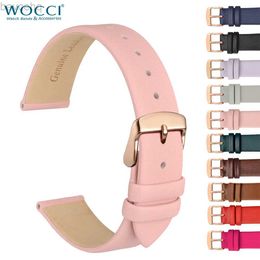 Watch Bands WOCCI genuine leather strap 8mm 10mm 12mm 14mm 16mm 18mm 20mm womens stainless steel buckle replacement strap 24323