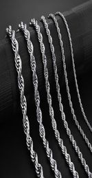 Stainless Steel Rope Chain Necklace 25mm Never Fade Waterproof Choker Necklaces Men Women Hip Hop Jewellery 316L Silver Chain4413997