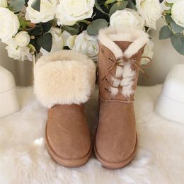 Walking Shoes Winter Woman Snow Boots Women Real Sheepskin Women's Genuine