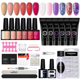 Kits Poly Nail Gel Set Of Gel Varnishes 10 Pieces Without Lamp Manicure Tools Set Nail Art Tools Gel Nail Polish Set Starter Set