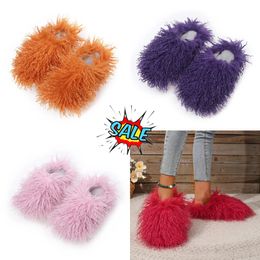 NEW Resistant Imitation beach sheep hair slippers warm women home daily casual cotton slippers light GAI EUR 36-49