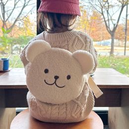 Childrens Zero Wallet Anti Lost Mini Plush Boys and Girls Crossbody Bag Versatile and Cute Little Bear Waist Kids Shoulders Bag 240314