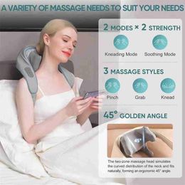 Massaging Neck Pillowws Neck Massager with Heat Neck and Back Massager Rechargeable Shoulder and Neck Massage Shawl for Family Female 24323